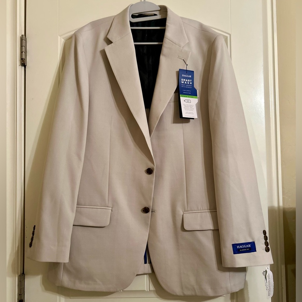NWT Haggar Men's Cream Two-Button  Blazer